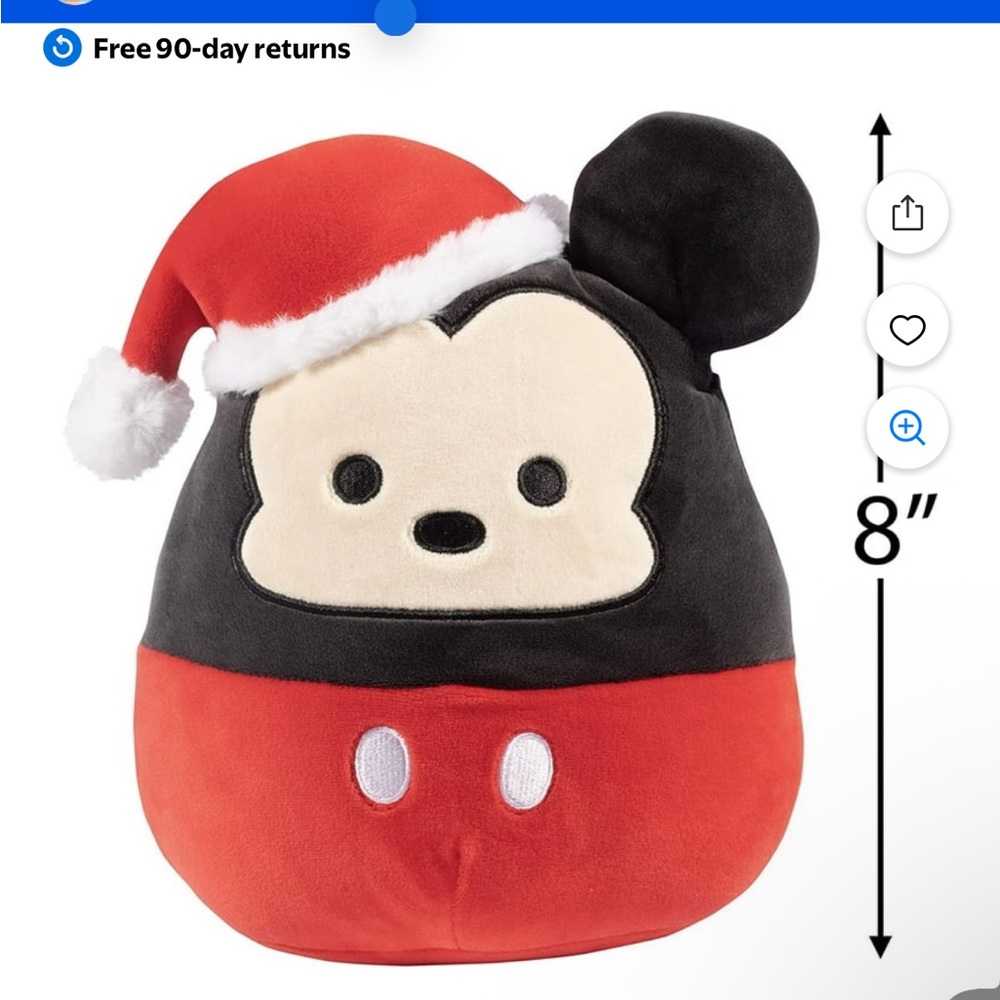 Disney Mickey Mouse Holiday Plush with Red and Black